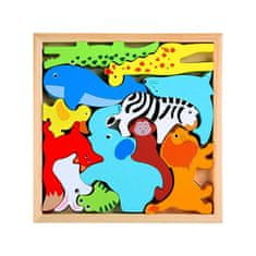 HABARRI Puzzle jigsaw din lemn Animale de la Zoo