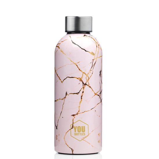 YOu bottles Termoláhev na pití Dual Design 500 ml Pink Marble