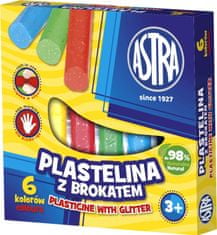 Astra Plastelína se třpytkami 6 barev