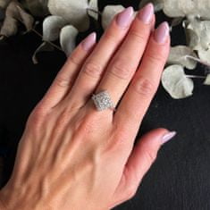 LS Stříbrný prsten s kamínky rhodiovaný 55