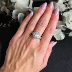 LS Stříbrný prsten s kamínky 55