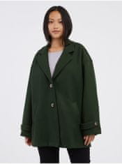 Noisy May Tmavě zelený dámský kabát Noisy May Alicia L