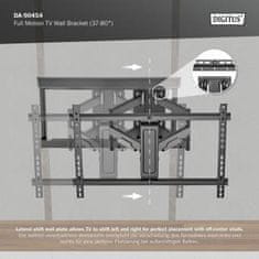 Digitus Plně pohyblivý TV nástěnný držák 37-80", 60 kg zatížení max., VESA: 200x100, 200x200, 300x200, 400x200, 300x300, 400x300