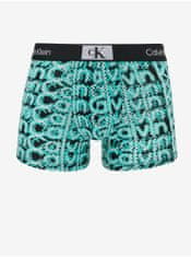 Calvin Klein Tyrkysové pánské vzorované boxerky Calvin Klein Underwear S