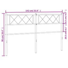 Vidaxl Kovové čelo postele bílé 135 cm