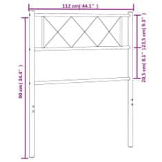 Vidaxl Kovové čelo postele černé 107 cm