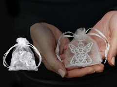 Kraftika 5ks fialová sv. dárkový pytlík 7x8,5 cm organza