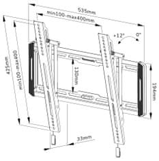 Neomounts WL35-550BL14/Držák displeje/na stěnu/32-65"/sklopný/VESA 400X400/nosn. 60kg/černý