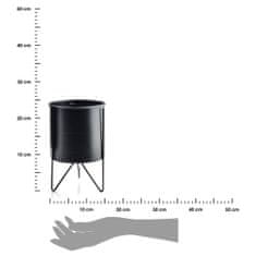 Dekorstyle Černý květinový stojan Swen Cylindre 23 cm