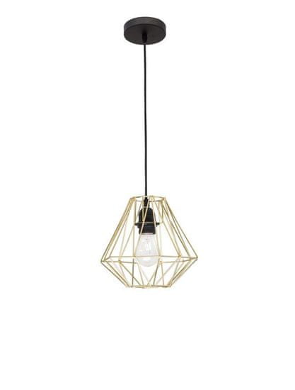 Nova Luce NOVA LUCE závěsné svítidlo ISABELLA ocel mosaz zlatá a černý kabel, E27 1x12W 8801802