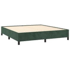 Vidaxl Box spring postel s matrací tmavě zelená 160x200 cm samet