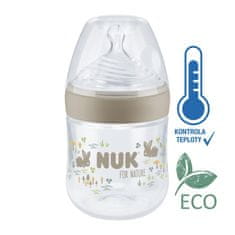 Nuk Láhev kojenecká For Nature s kontrolou teploty, hnědá 150 ml