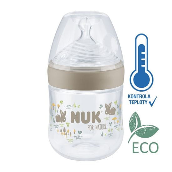 Nuk Láhev kojenecká For Nature s kontrolou teploty, hnědá 150 ml