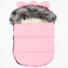 NEW BABY Luxusní zimní fusak s kapucí s oušky Alex Wool pink