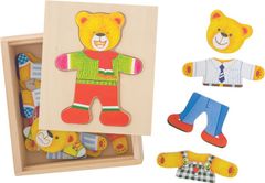 Bigjigs Toys Oblékací puzzle MR BEAR vícebarevné