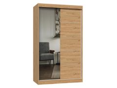 Topeshop Šatní skříň se zrcadlem IGA 120 cm dub artisan