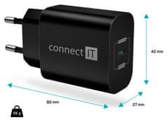 Connect IT Voyager2 nabíjecí adaptér 1×USB-C, 25W PD, černý (CWC-2070-BK)