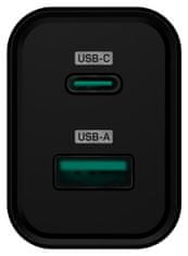 Connect IT Wanderer2 GaN nabíjecí adaptér 1×USB-C + 1xUSB-A, 33W PD, černý (CWC-2080-BK)