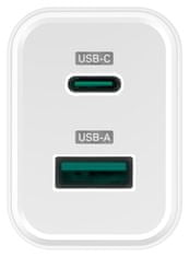 Connect IT Wanderer2 GaN nabíjecí adaptér 1×USB-C + 1xUSB-A, 33W PD, bílý (CWC-2080-WH)