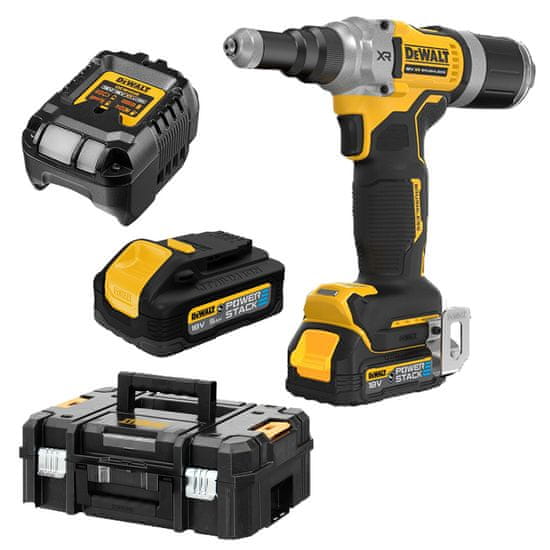 DeWalt Nýtovač 18V 20KN 2x1,7Ah Powerstack GFN TSTAK DCF414E2GT