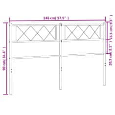 Greatstore Kovové čelo postele černé 140 cm