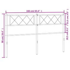 Vidaxl Kovové čelo postele bílé 160 cm