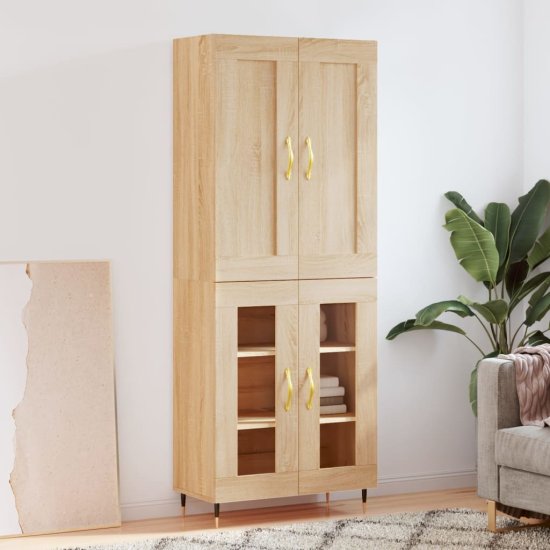 Vidaxl Skříň highboard dub sonoma 69,5 x 34 x 180 cm kompozitní dřevo