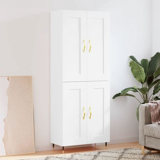 Vidaxl Skříň highboard bílá 69,5 x 34 x 180 cm kompozitní dřevo