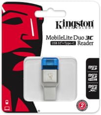 Kingston Čtečka karet MobileLite DUO 3C USB3.1 + Typ C, microSDHC/SDXC