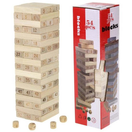 Nobo Kids  Věž Jenga Dřevěné puzzle s kymácející se věží