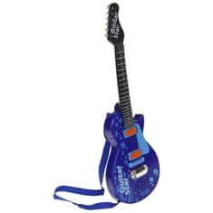  Elektrická rocková kytara s kovovými strunami, modrá