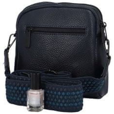 Paolo Bags Trendy malá dámská koženková kabelka Josette, tmavě modrá