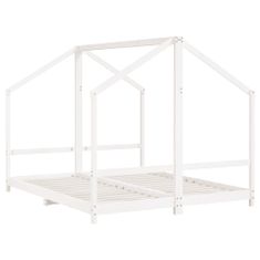 Vidaxl Dětská postel bílá 2x (80 x 200) cm masivní borové dřevo