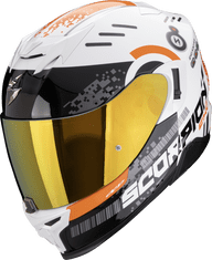 SCORPION Moto přilba EXO-520 EVO AIR TITAN bílo/oranžová S