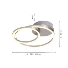 PAUL NEUHAUS LEUCHTEN DIREKT is JUST LIGHT LED stropní svítidlo, barva ocel, teplá bílá, otočné, kruhové 3000K