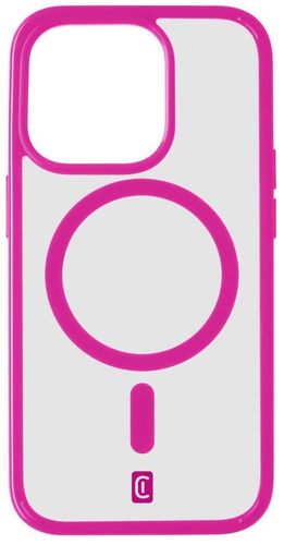 zadní kryt ochranný Cellularline Zadní kryt Pop Mag s podporou Magsafe pro Apple iPhone 15 Pro, čirý / růžový POPMAGIPH15PROF