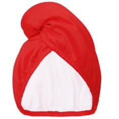 shumee Satin Towel Wrap, oboustranný saténový turban na vlasy Červená