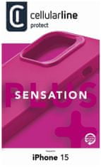 CellularLine Ochranný silikonový kryt Sensation Plus pro Apple iPhone 15, růžový (SENSPLUSIPH15P)