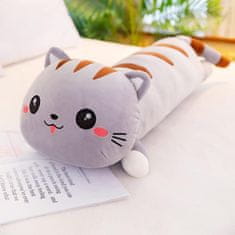 Nobo Kids  Plyšový váleček na polštář Kitten Mascot 70 cm, šedý