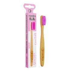 shumee Kids Bamboo Toothbrush, bambusový zubní kartáček pro děti, růžový