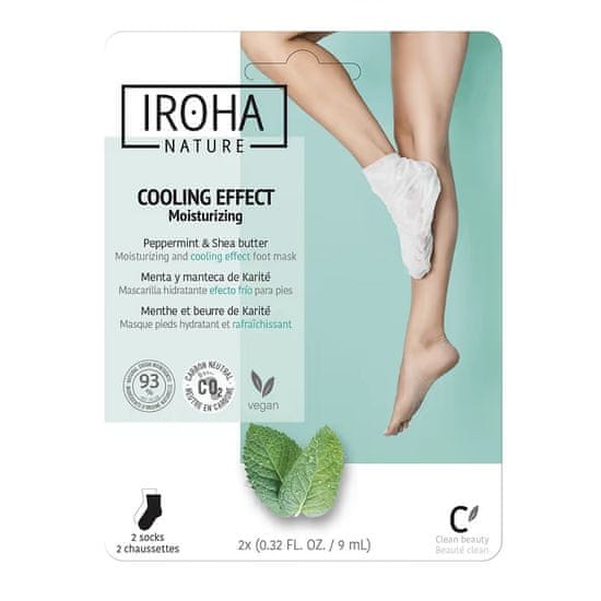 shumee Moisturizing and Cooling Effect Foot Mask hydratační a chladivá maska na nohy ve formě ponožek Peppermint & Shea Butter 2x9ml