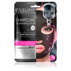 Eveline Cosmetics charcoal illuminating ritual čistící maska ??s uhlím na látce 20ml