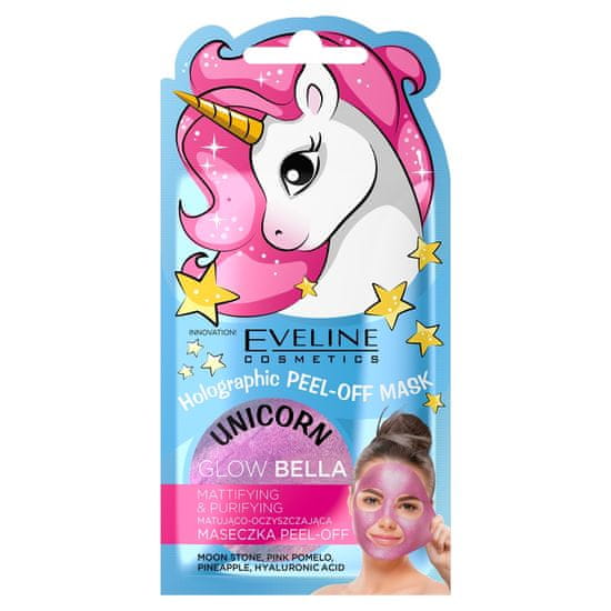 shumee Unicorn Holographic Peel Off Mask matující a čistící slupovací maska Glow Bella 7ml