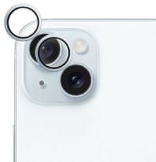 hliníkové ochranné sklo na čočky fotoaparátu pro iPhone 15 / 15 Plus 81112151600001 - modrá