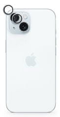 hliníkové ochranné sklo na čočky fotoaparátu pro iPhone 15 / 15 Plus 81112151600001 - modrá