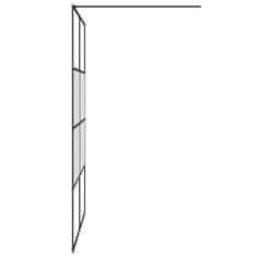 Vidaxl Sprchová zástěna walk-in černá 140x195 cm napůl mléčné ESG sklo