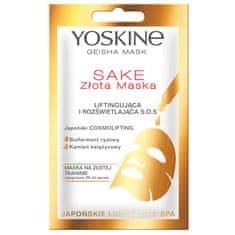 shumee Geisha Mask Sake liftingová a rozjasňující maska na zlaté látce SOS 20ml