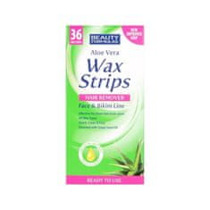 shumee Wax Strips Hair Remover Aloe Vera proužky na depilaci obličeje a oblasti bikin 36 ks.