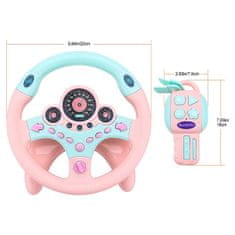 JOJOY® Volant pro děti, Dětský volant, Interaktivní volant pro malého řidiče WHEELPLAY Růžová + WHEELKEY | WHEELPINKKEY