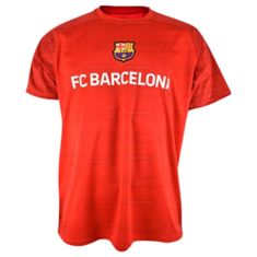 FotbalFans Sportovní Tričko FC Barcelona, červené, barevný znak FCB | XL